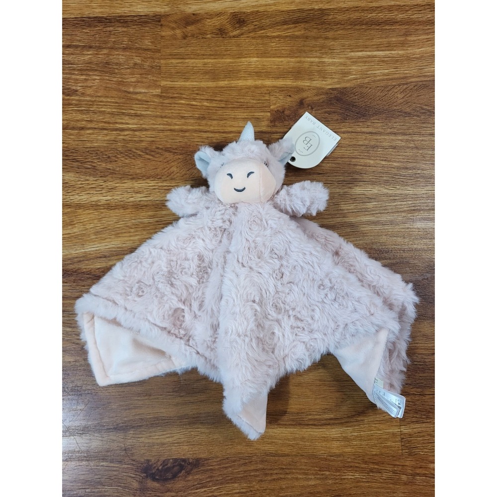 NWT Elegant Baby Unicorn Blush Pink Rosette Swirl Security Blanket Lovey